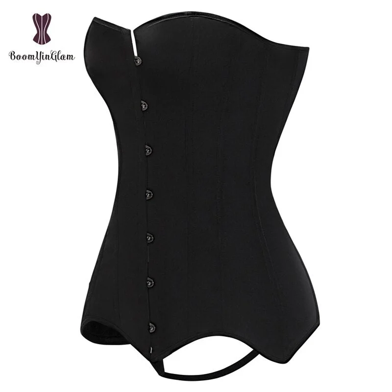 Satin Material Hip Liffer Shapewear 14 Spiral Steel Boned Women's Overbust Bustier Corsets Top Slimming Body Shaper Corset