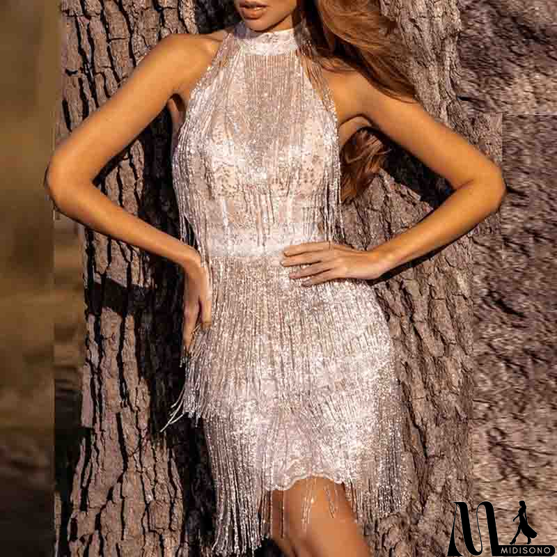 MidiSono - Fashion Sexy Sleeveless Sequin Mini Dress