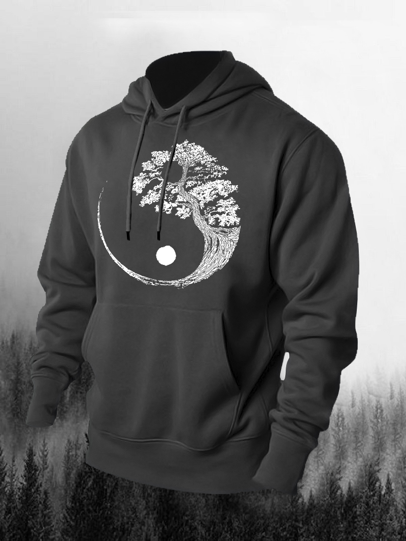 Yin Yang Bonsai Printed Men's Hoodie
