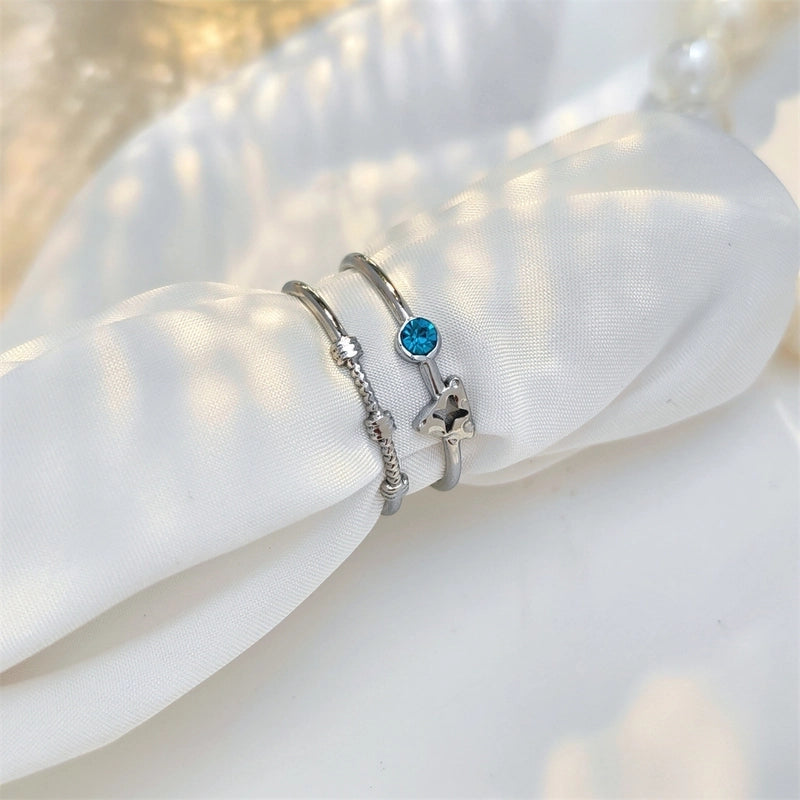 Elegant Streetwear Geometric 304 Stainless Steel Plating Open Rings