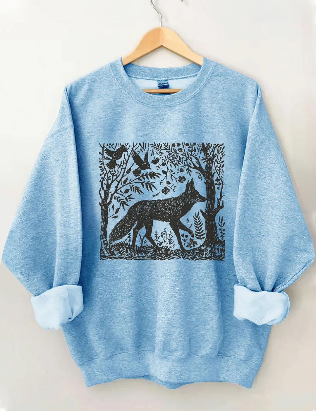 Folklore Forest Fox Lino Print Sweatshirt