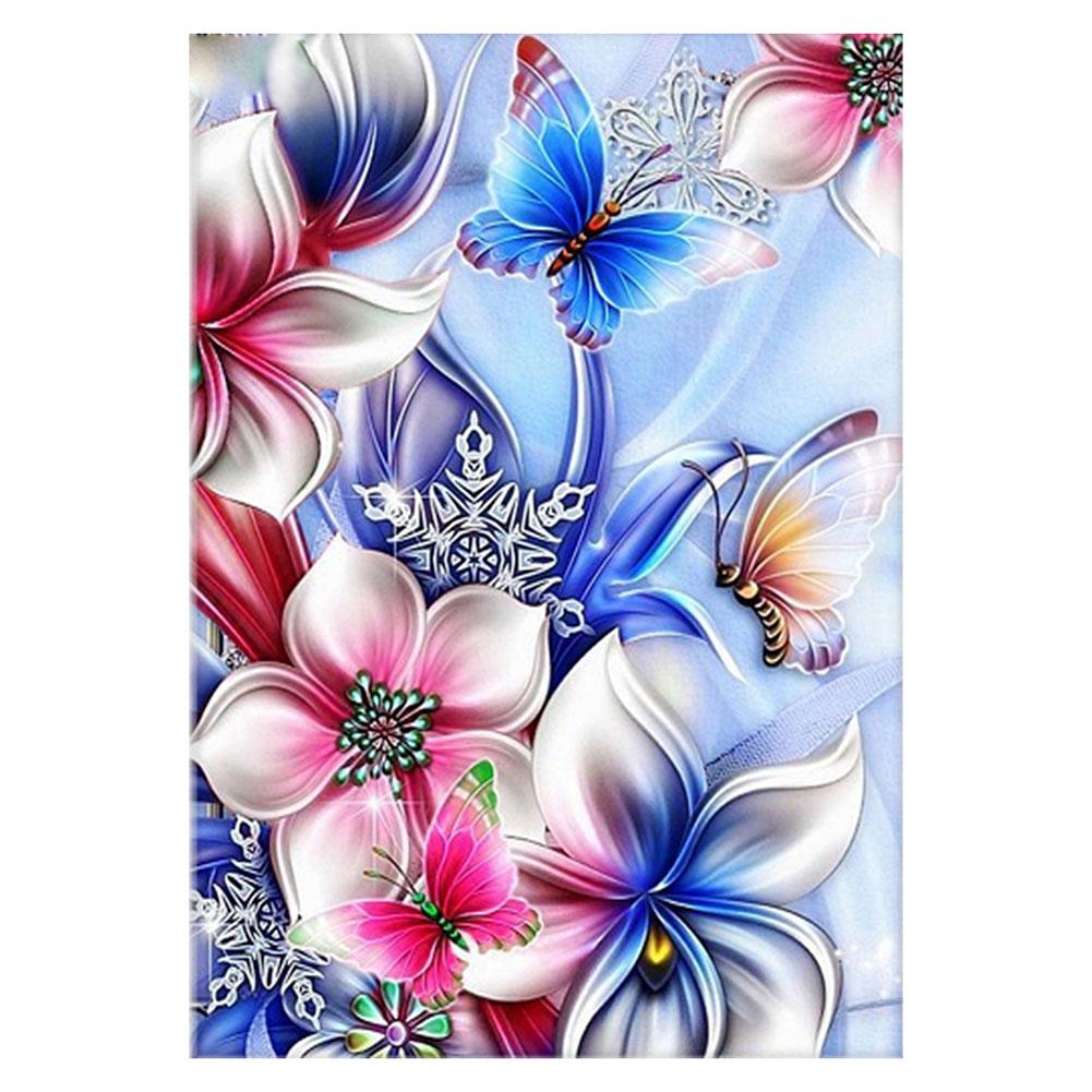 

30*40CM - Flower Butterfly - Round Drill Diamond Painting, 501 Original