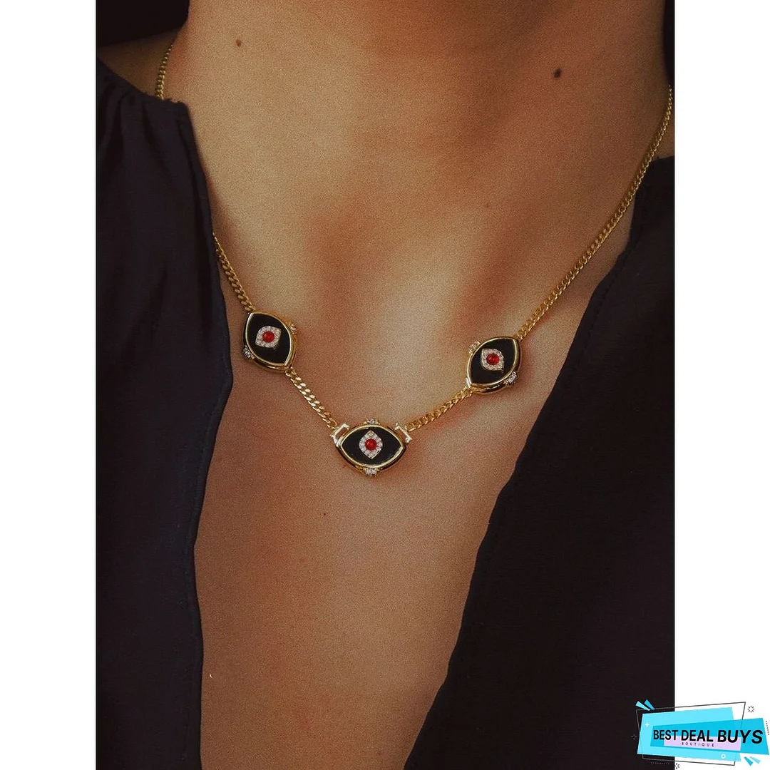 Fashion Trend Design Vintage Horse Eye Mystery Necklace Cuban Chain