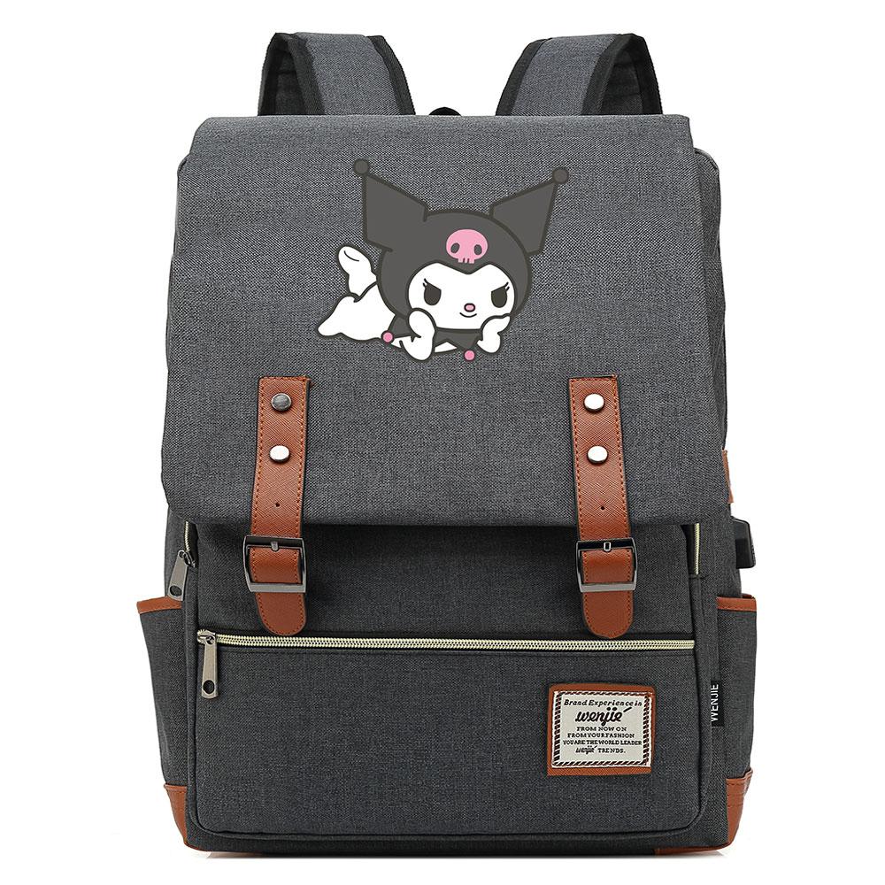 Mayoulove Kuromi Backpack Lightweight Design with Multiple Pockets for School and Travel-Mayoulove