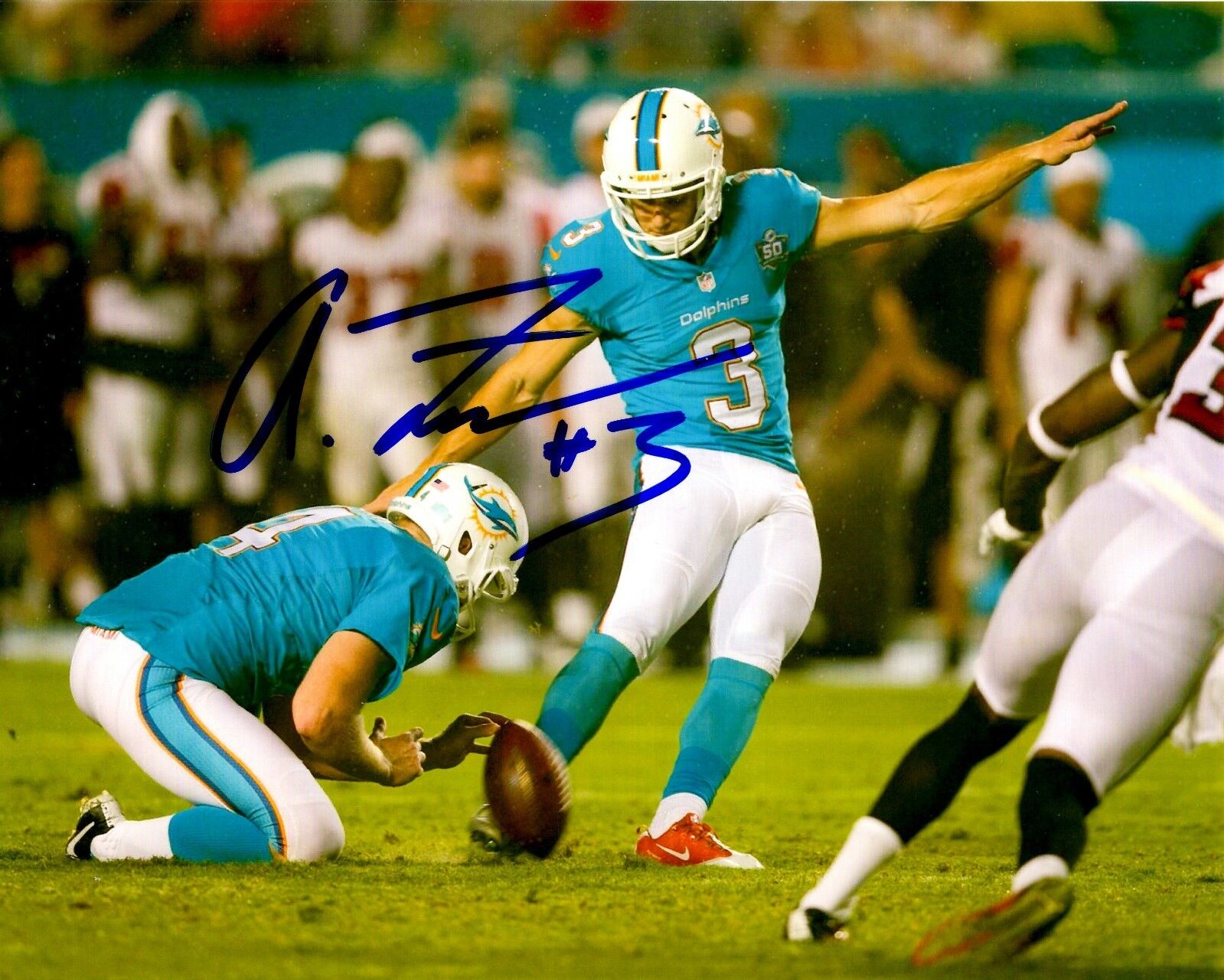 Autographed ANDREW FRANKS Miami Dolphins Photo Poster painting -w/ COA