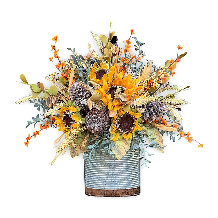 New Farmhouse Sunflower Door Wreath | AvasHome