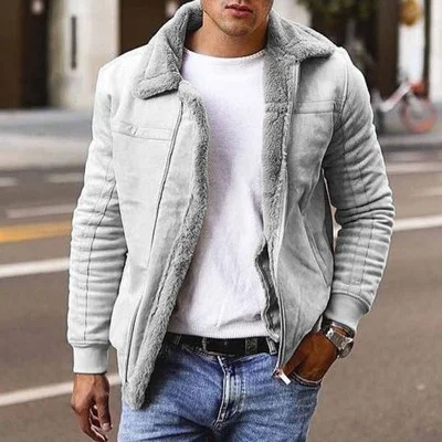 Utbros Men'S Nubuck Leather Jacket Thick Jacket