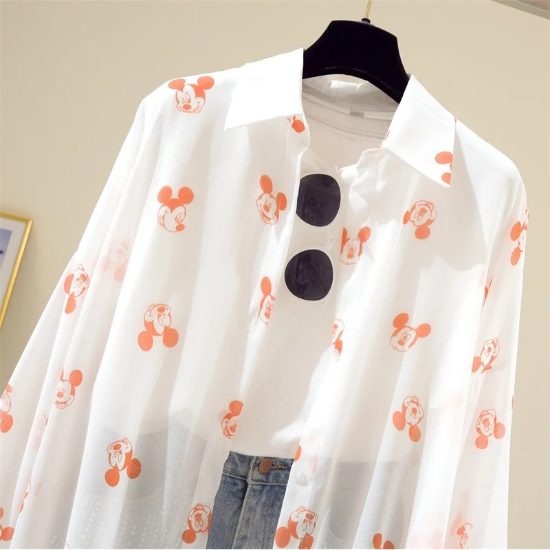 Uveng Uveng Summer New Korean Version Of The Chiffon Print Sunscreen Women In The Long-Term Super Fairy Ocean Gas Loose Thin Coat Tide