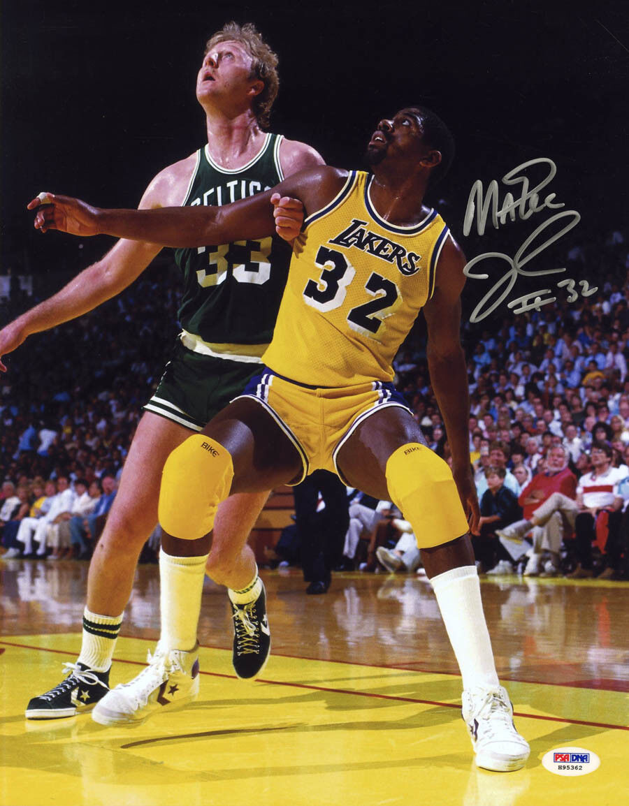 Magic Johnson SIGNED 11x14 Photo Poster painting HOF 02 Los Angeles Lakers PSA/DNA AUTOGRAPHED