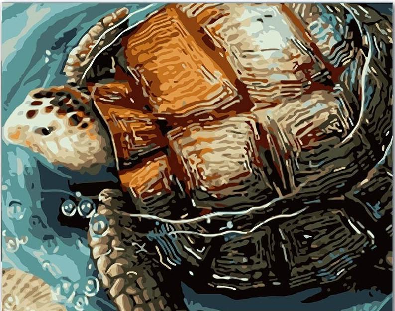 

Sea Turtle in Water – Paint By Numbers - 40*50CM, 501 Original