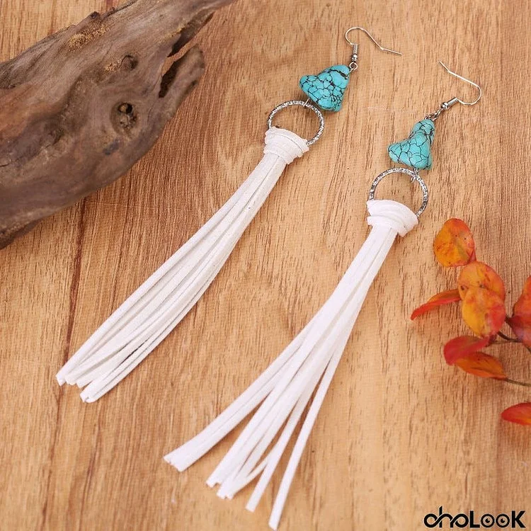 Turquoise Fringe Detail Earrings