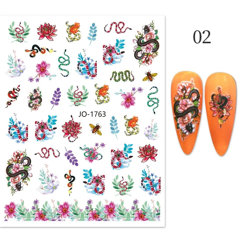 1PC Lemon Banana Nail Water Decals Watermelon Avocado Fruit Flower Leaf Water Transfer Sliders Nail Stickers For Nails Manicures-Nail Inspo