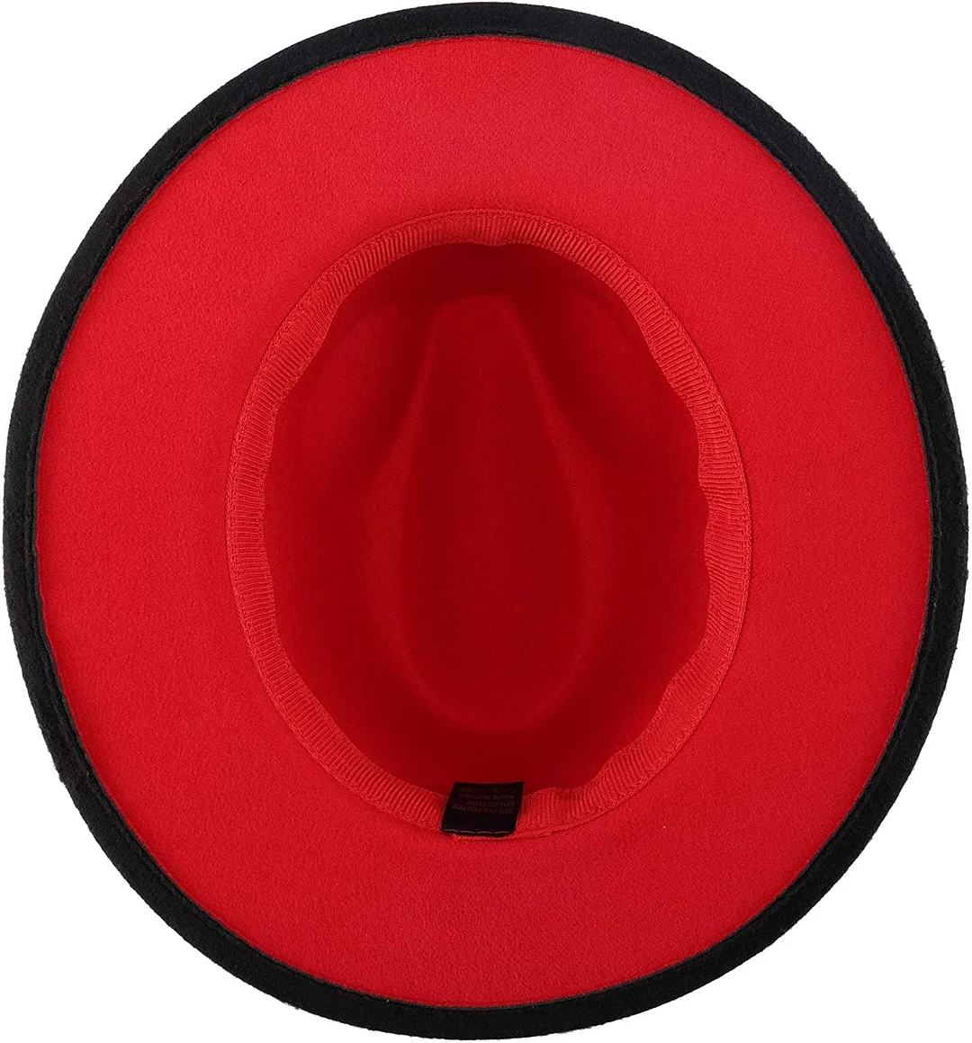 Two Tone Red Bottom Wide Brim Wool Felt Fedora Hat 