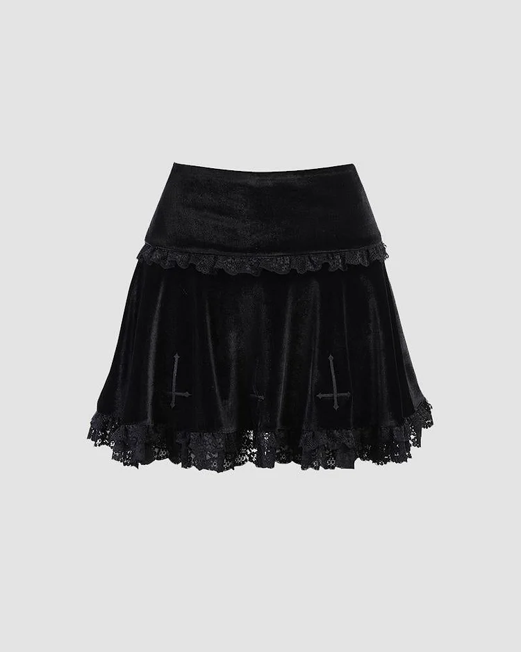 Gothica Mesh Flare Skirt