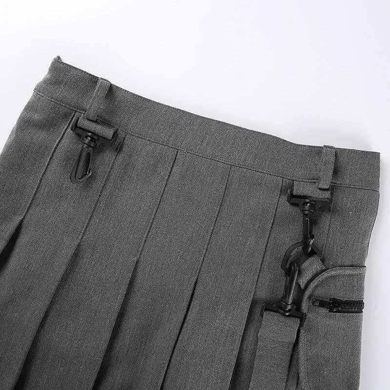 COSPLAY STRAPPED PLEATED SKIRT