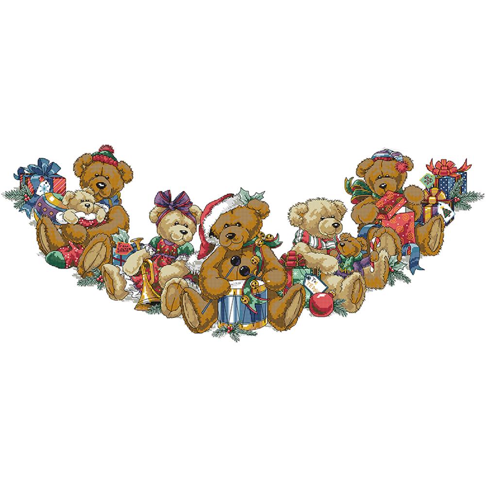 

Christmas Bear - 14CT Stamped Cross Stitch - 77*36cm, 501 Original