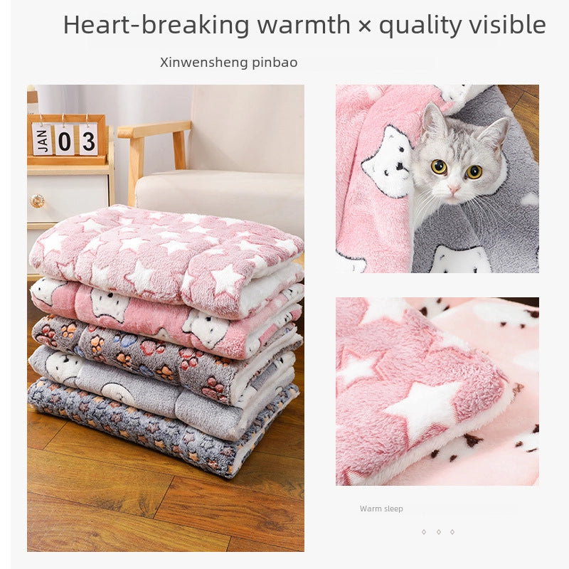 Spot Pet Sleeping Mat Thickened Autumn And Winter Warm Mat Cat Dog Universal Blanket Mat Pet Supplies