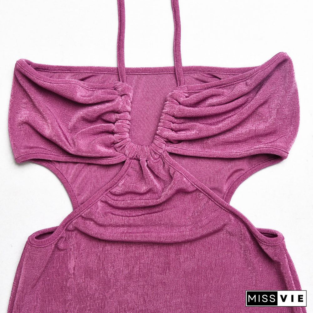 Sleeveless Backless Strap Long Maxi Dress