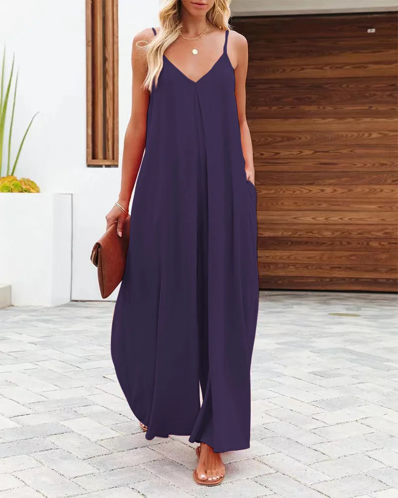 Nigikala Nigikala Wide Leg Trousers Women 2025 Summer New Solid-Colored Bag Casual Jumpsuits