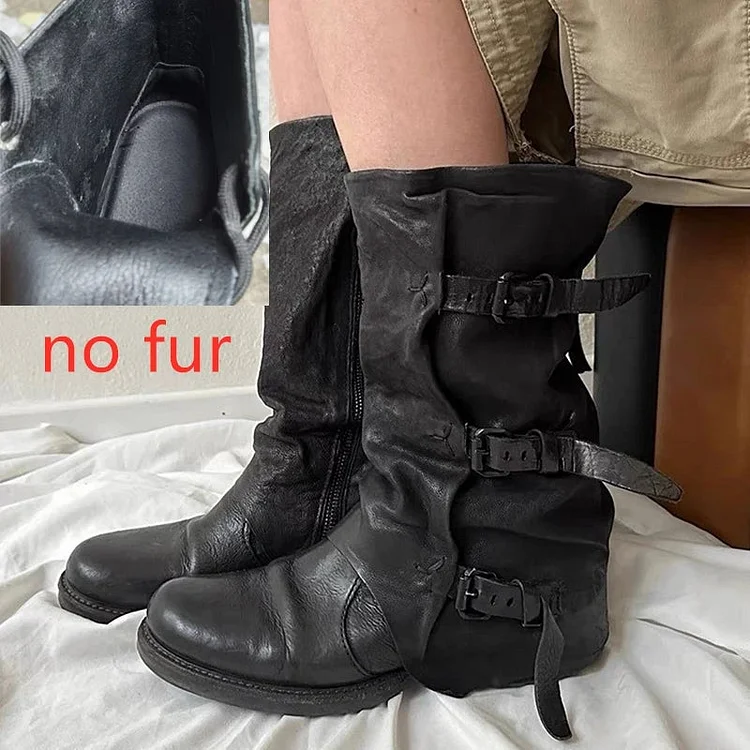 2024 new trouser boots women's antique distressed cowboy boots women non-slip fashion female short boots ankle boots