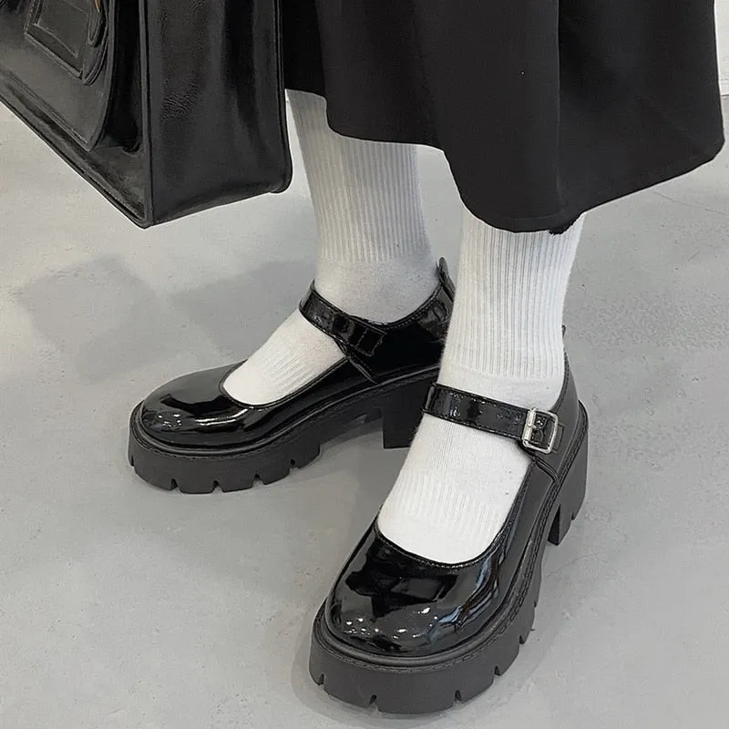 Women Chunky Sneakers Hidden Heels Shoes Ladies Wedge Thick High Heels Autumn Platform Women Shoes Lace Up Lolita Mary Janes