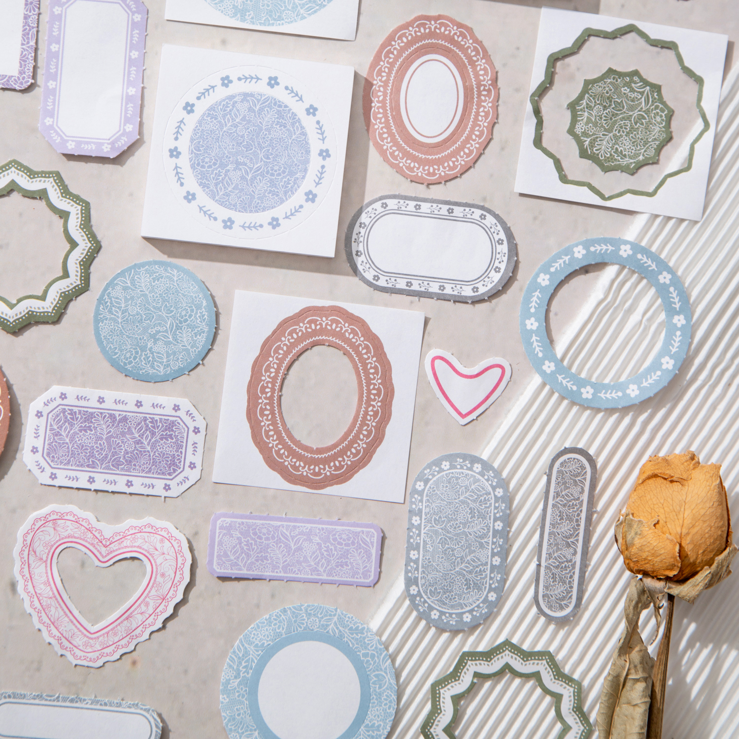 메모패드 - 미니 프레임 시리즈 빈티지 바로크 꽃 테두리