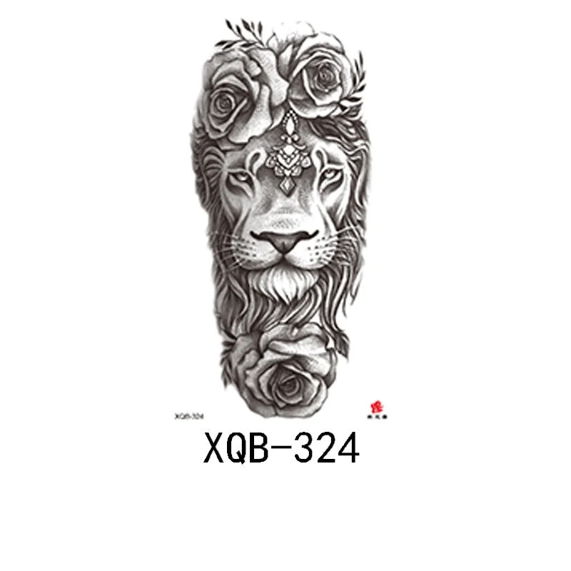 Small Full Arm Waterproof Tattoo Sticker Half Arm Arm Painted Flower Animal Arm Lasting European and American Tattoo Sticker