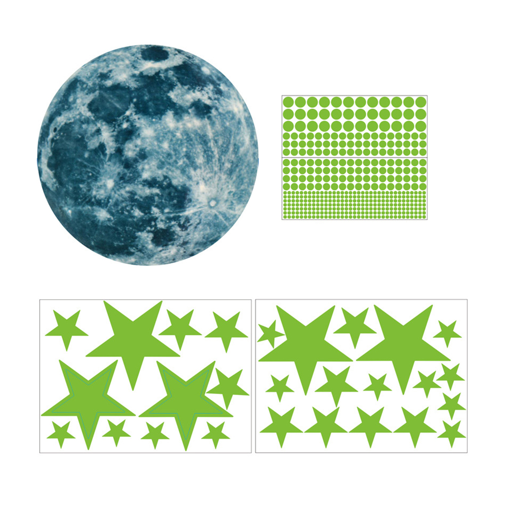 

435pcs/set Luminous 3D Star Moon Dot Wall Stickers Kids Room Ceiling Decor, 501 Original
