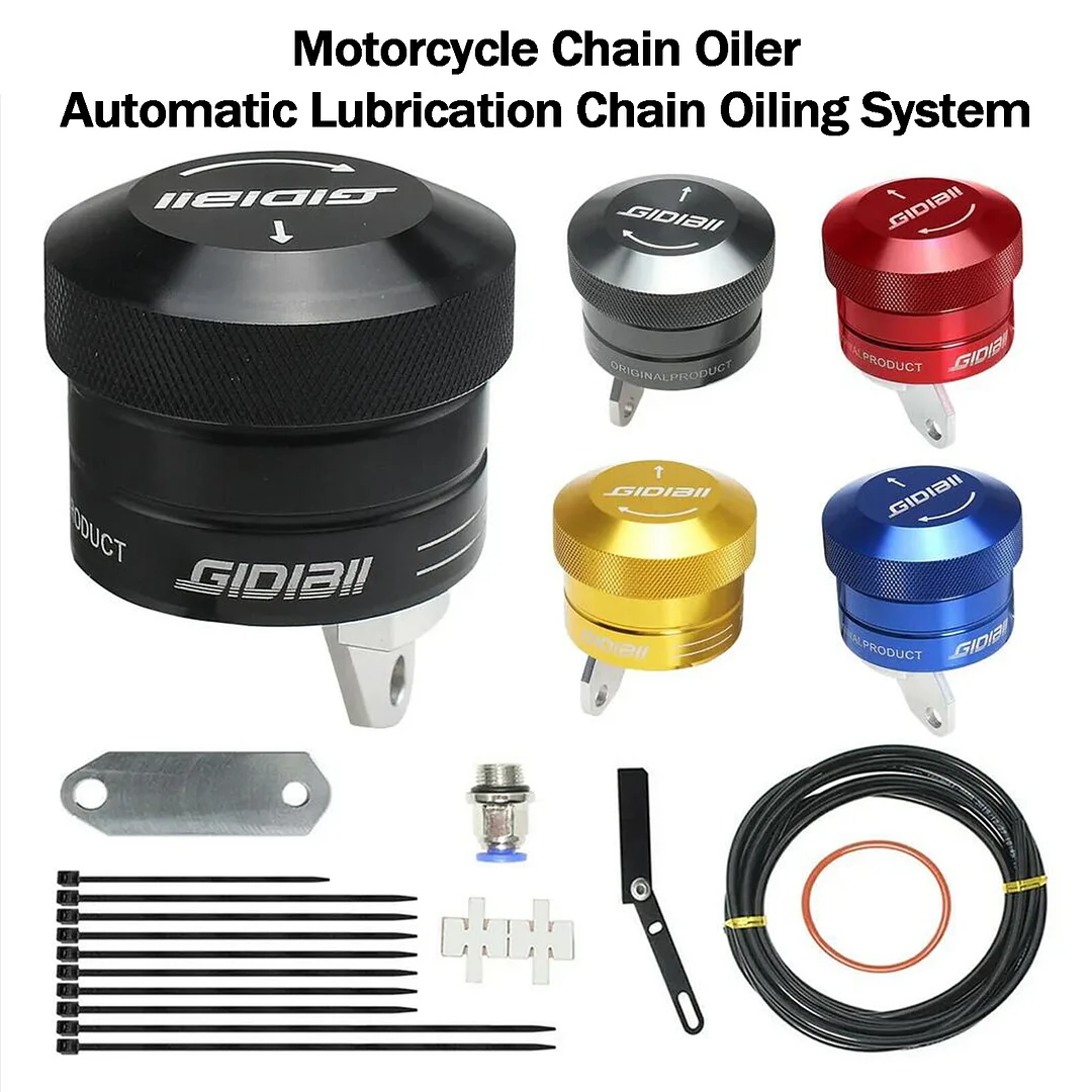 GIDIBII Motorcycle Chain Oiler Automatic Chain Lubrication Oiling System