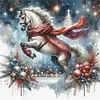 Leaping White Horse-11CT Stamped Cross Stitch 40*40cm/15.75*15.75in tapestrymarket