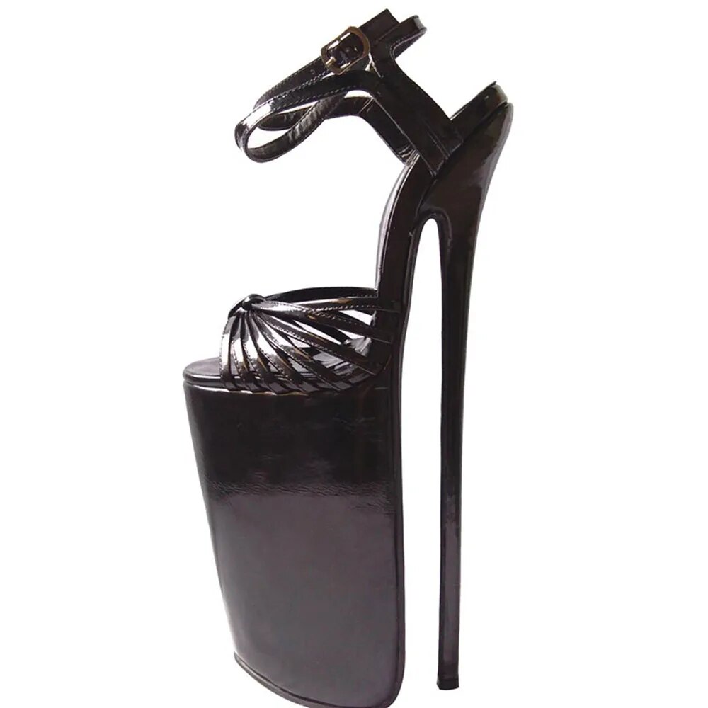 VCSHOES 11.81in Heel Height Genuine Leather Stiletto Heel Platform Sandals High Heels No.y3004