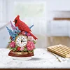 Flower Cardinal DIY Diamond Clock Ornament