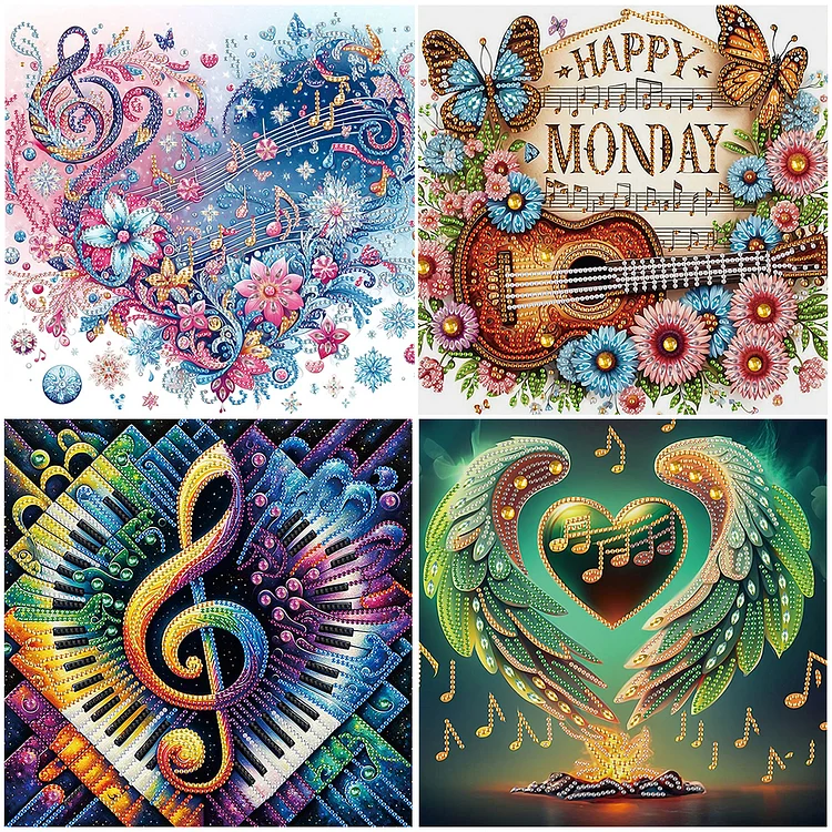 Partial Special-shaped Diamond Painting - Music 30*30CM
