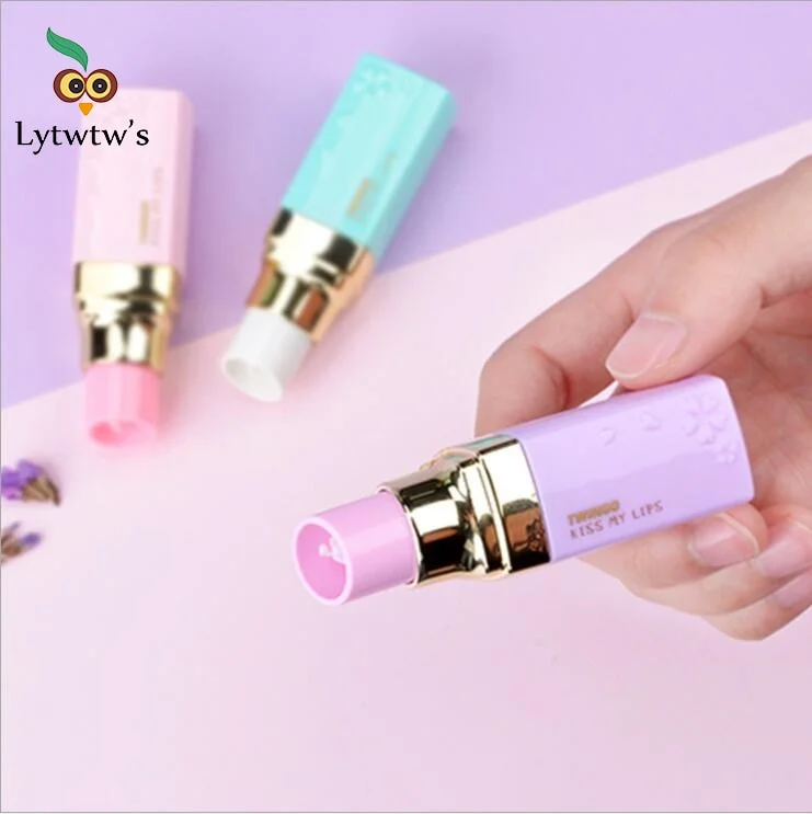 1 Pcs Cute Lytwtw's Lipstick Correction Tape Kawaii Stationery Office School Supplies Gift corrector novel Candy Lovely Pretty