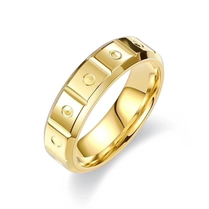 Titanium Steel 18K Gold Plated Casual Hip-Hop Plating Solid Color Rings