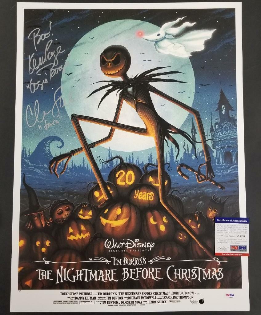 Chris Sarandon Ken Page signed Nightmare Before Xmas Lithograph #'d /300 PSA COA