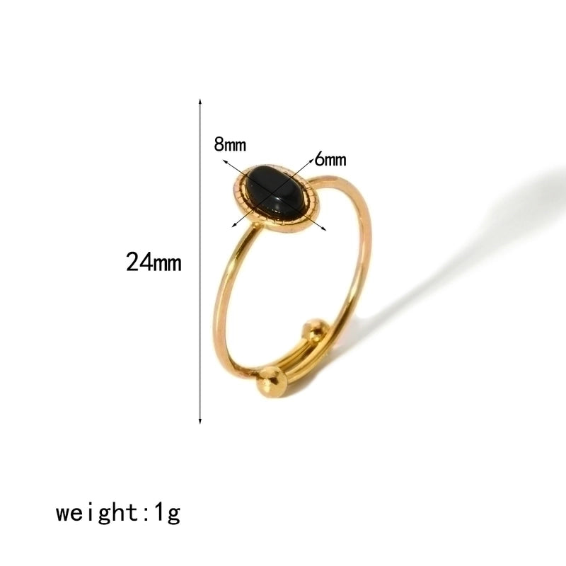 304 Stainless Steel 18K Gold Plated Minimalist Polishing Plating Geometric Adjustable Ring