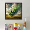 Green Dress Girl-11CT Stamped Cross Stitch 40*40cm