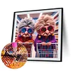 4Pcs/set Diamond Painting-5D Full Round Drill Funny Grandma(30*30 CM)