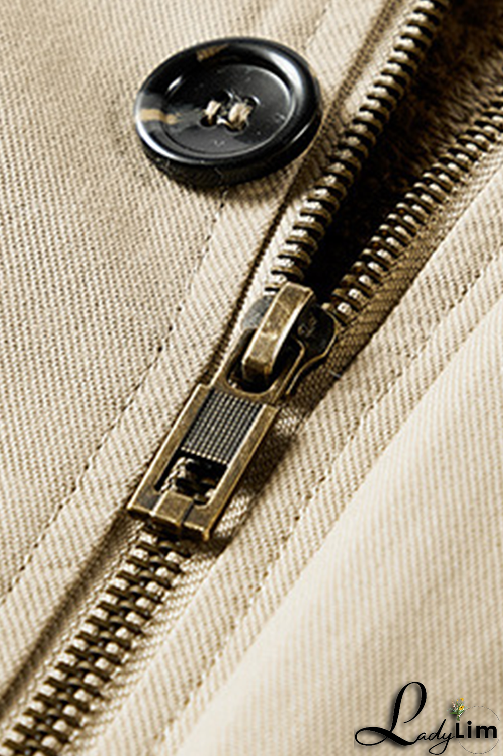 Earth Yellow Casual Solid Pocket Buckle Hooded Collar Outerwear