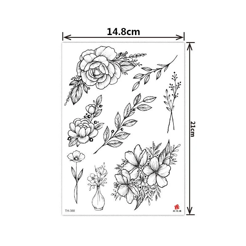 Flower arm tattoo stickers half arm tattoo stickers flower creative tattoo stickers waterproof and durable