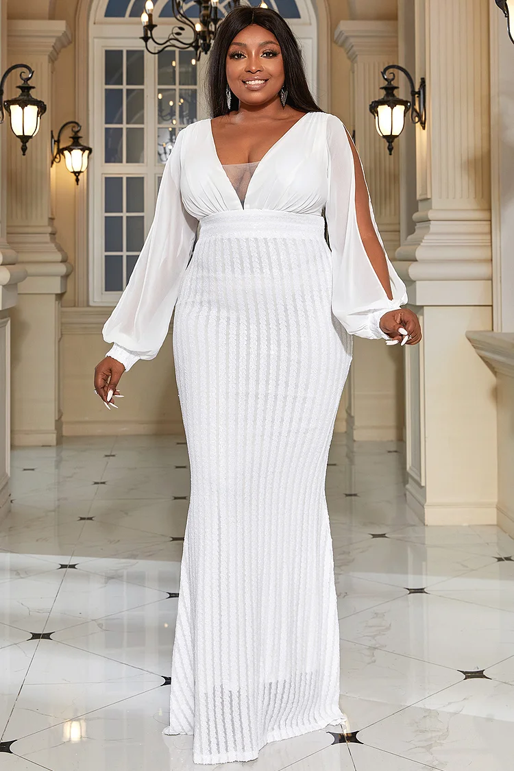 white formal maxi dress