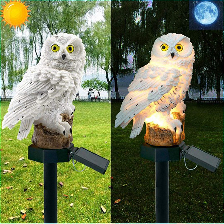Solar Powered LED Owl Parrot Lawn Light Outdoor Waterproof Garden Landscape Lamp