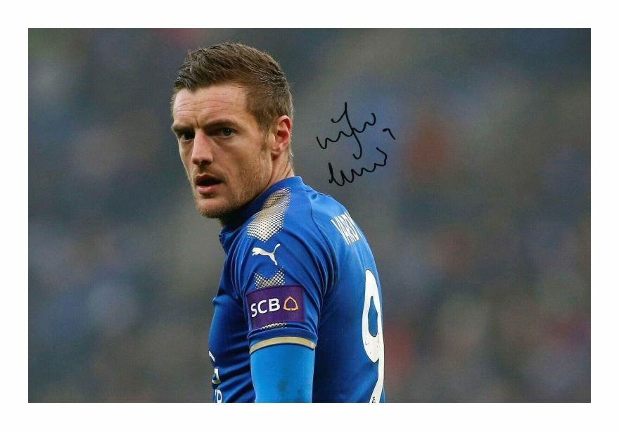 JAMIE VARDY - LEICESTER CITY AUTOGRAPH SIGNED PP Photo Poster painting POSTER