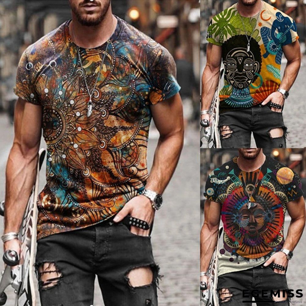 3D Digital Full-body Printed Short-sleeve Men's T-shirt | EGEMISS
