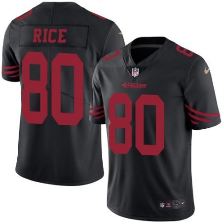 49ers #80 Jerry Rice Black Youth Stitched NFL Limited Rush Jersey