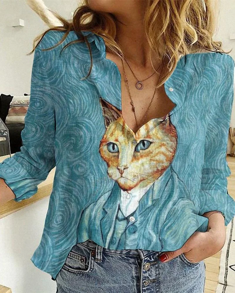 Women's casual printed shirt-120207