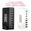268W 8-Port Fast USB Charging Station with 5 USB-C + 3 USB-A, Portable Multi-Port USB C Wall Charger for iPhone 15-12 Series, iPad Pro, MacBook, Galaxy, Pixel, Switch, and More