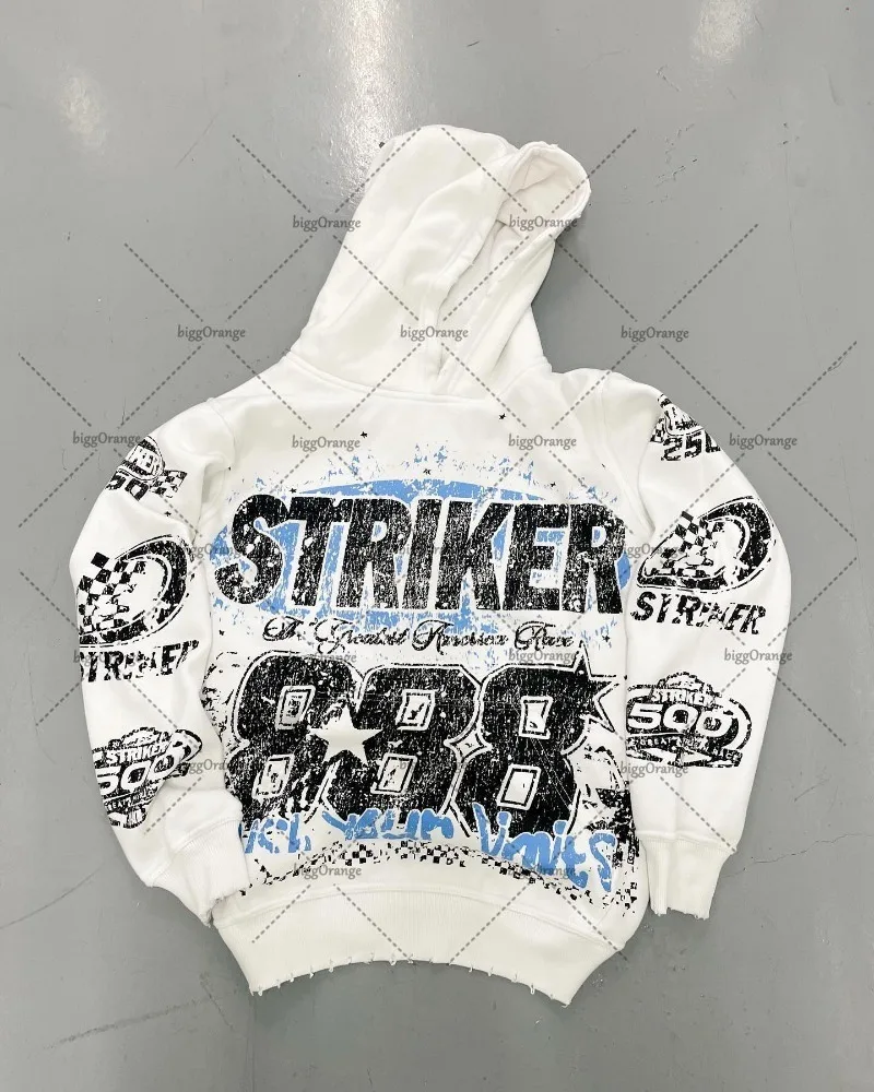 Sthobis Going Out Outfits – Retro Letter Print Hoodie for High Street Fashion  