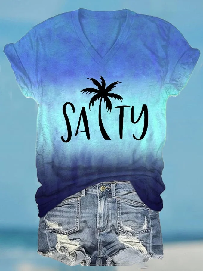 🔥Buy 3 Get 10% Off🔥Women's Hawaiian Salty Print  Casual T-Shirt